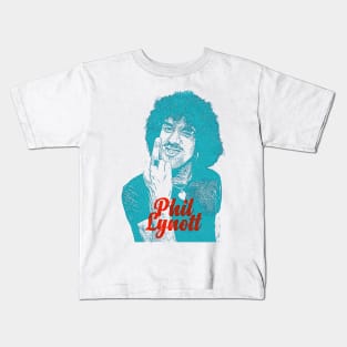 Retro Phil Lynott Middle Finger Overprint Kids T-Shirt